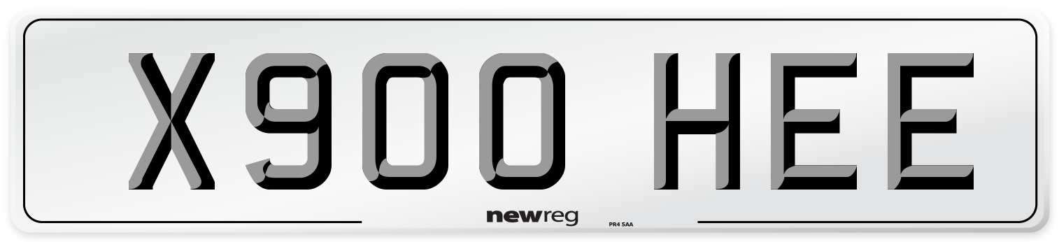 X900 HEE Number Plate from New Reg